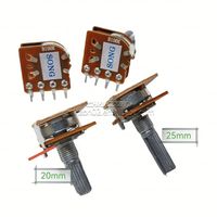Potenciómetro B50K B100K de 8 pines de doble banda con rosca central tipo 16, resistencia Variable para control de volumen estéreo, tipo 1, tipo 2
