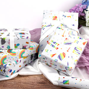 Factory Wholesale 80g Birthday Custom Luxury 43cm X 3m Metallic <b>Paper</b> <b>Roll</b> <b>Wrapping</b> <b>Paper</b> for Packaging - Product Image 6