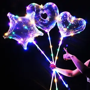 Round Heart Shape Inflatable Bobo Balloon Stand Led Balloon 18 Inch PVC Single Unisex Toy Fish Lucky Fish 10g Advertising Toy