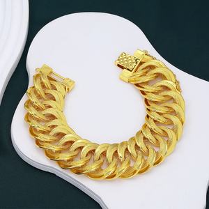 Bracelet chaîne cubaine Jxx en laiton plaqué or style hip-hop avec zircon – Prix de gros - Product Image 6