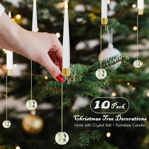 LED Remote Battery Operated Icicle Hooks <b>Candles</b> <b>Lights</b> Xmas <b>Tree</b> Decoration 6PCS LED <b>Christmas</b> <b>Tree</b> Flameless <b>Candles</b> <b>Lights</b> - Product Image 2