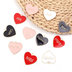 Ciondolo a Cuore in Lega con Effetto Goccia d'Olio, Accessori per Gioielli MRS <span class=keywords><strong>MR</strong></span> Love, Collana Fai-da-Te per Coppie di San Valentino - Product Image 4