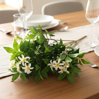 Vente en gros de haies artificielles à longues branches, feuilles vertes, fleurs de cerisier, en PE moderne, pour décoration murale et de table à la maison
