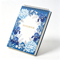 Cuadernos con Pétalos Impresos por el Fabricante, con Estampado Dorado, Cuadernos Espirales Personalizados de Primera Calidad, 120 Páginas, 100 g, Cuadernos de Papel Reciclado
