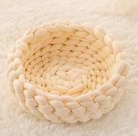 Maychan Custom beliebte handgemachte maschinen wasch bare klobige Baumwolle gestrickt hand gewebte Haustier Hund Katzen bett zum Schlafen