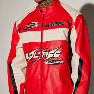 OEM ODM Custom Logo <strong>Men's</strong> Casual Cotton Coats F1 <strong>Racing</strong> Suit Team Embroidered High Street Style Riding Leather Motorcycle <strong>Jacket</strong> - Product Image 3