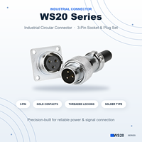 Ensemble de prises d'aviation WS20 mâle-femelle avec contacts plaqués or pour servomoteur