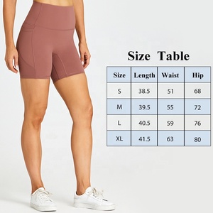 T-Line Tight Nude Hip Lift Gym Shorts Pocket High Waist Sports Cycling Shorts pour femmes - Product Image 5