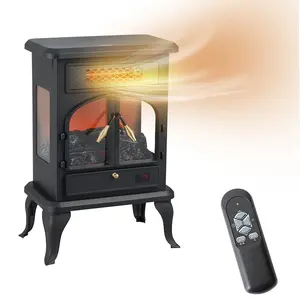 بيع بالجملة موقد كهربائي مثبت على الحائط مصباح زخرفي قائم حر 750W1500W مع جهاز تحكم عن بعد - Product Image 1