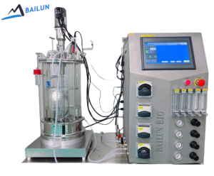 Laboratorio GMP Escala Benchtop Doble capa de vidrio con camisa Biorreactor Matraz cuerpo del tanque 10L Fermentador BLBIO-10GCA - Product Image 1