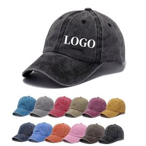 Casquettes de baseball personnalisées avec logo brodé, casquettes de sport en coton lavé vintage ajustées, chapeaux de baseball brodés - Product Image 1