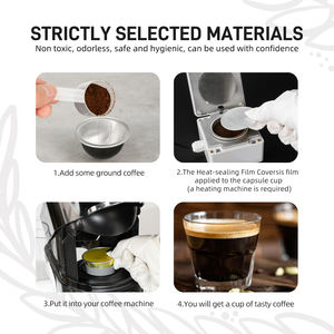 2000 pièces 54mm couvercles en feuille d'<span class=keywords><strong>aluminium</strong></span> compatibles avec les <span class=keywords><strong>capsules</strong></span> Vertuo Gold Film thermoscellable couvercle de joint en feuille pour capsule de café expresso - Product Image 5