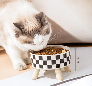 Tikar Kaki Anti selip pemberi makan hewan peliharaan, empat kaki tinggi makan kucing Anti tumpah dapat disesuaikan Stainless Steel mangkuk anjing naik - Product Image 6