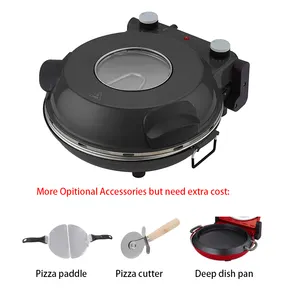 Hoge Kwaliteit Elektrische Non Stick Pizza Maker Met Kijkvenster En Verwijderbare Bakken Pan Voor Thuisgebruik