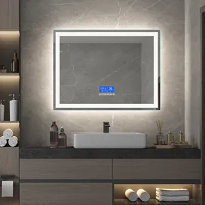럭셔리 음악 Defogger 목욕 거울 벽 호텔 욕실 장식 조명 5mm 유리 블루투스 거울 디스플레이