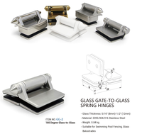 Charnière à ressort robuste à fermeture automatique pour portail en verre, verre trempé 8-12 mm, acier inoxydable 2205 304 316, clôture de piscine