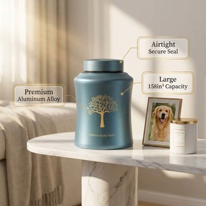 Urna Grande para Cremación de Mascotas, de Aleación de Aluminio Irrompible, Impermeable, a Prueba de Humedad, Hermética, Venta al por Mayor con Bolsa - Product Image 2