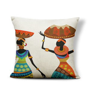 African Indigenous Women Ethnic Style Throw Pillowcase <strong>Without</strong> Core Retro Woman <strong>Cushion</strong> <strong>Cover</strong> - Product Image 3