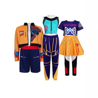 Costume de cosplay pour filles Demon Hunter, veste orange pour enfants, short violet, tenue d'Halloween Rumi Zoe, 8-13 ans, polyester, dessin animé
