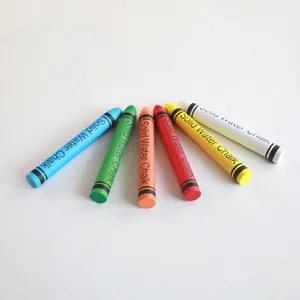 6件水溶性彩色无尘粉笔儿童学校黑板白色粉笔