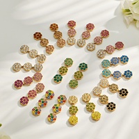 Parure de bijoux pour femme en acier inoxydable plaqué or 18 carats avec boucles d'oreilles pendantes, bracelet et collier trèfle en zircon