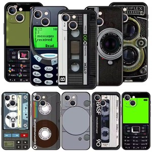 カセットテープレトロデザインカバーUVペインティング昇華シリコン電話ケース<span class=keywords><strong>iPhone</strong></span> 11 12 13 14 15 16 Pro Maxケース