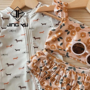 Traje de Baño Infantil Hawaiano de Poliéster Ecológico con Protección Solar, Personalizado, de una Pieza, con Estampado, MOQ Bajo - Product Image 2