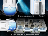 Robot de nettoyage de vitres électrique pour immeubles de grande hauteur, extérieur, 3800PA, autonomie de batterie UPS 30 min, réservoir visible 120ml, pulvérisation sous pression, WiFi
