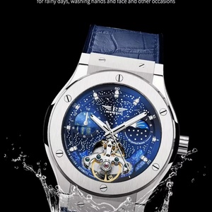Reloj PINDU Design para Hombre, de Lujo, Moda, Negocios, Mecánico Manual, Correa de Cuero, Caja de Acero Inoxidable, Resistente al Agua 5BAR - Product Image 6