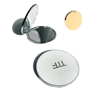 Customized Promotional Pocket Makeup Mirror Small Handheld Half Round Oval Design with Personalization Option Gifts