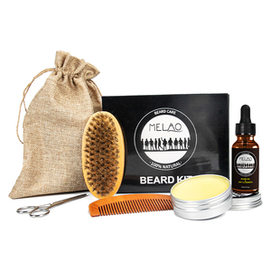 private label men beard care kit Tames Frizz Softens Nourishes 6pack Gifts growth kit Beard Oil balmGift Set beard grooming kit - Product Image 6