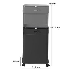 Cubo de Basura de Cocina de Plástico Ecológico de 20L, Ajustable y Extensible, Blanco/Gris Oscuro - Product Image 1