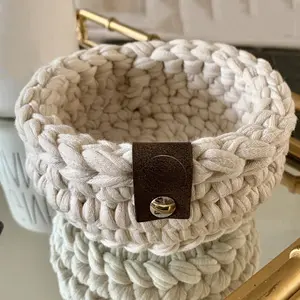 Y-Z Design personalizzato Nordic grossolana corda di cotone maglia uncinetto piatto ufficio artigianale camera bagno cestino
