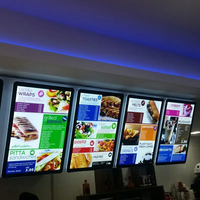 Panneau d'affichage en aluminium, boîte lumineuse, boîte de menu de café, menu LED, panneau publicitaire pour restaurant, boîte lumineuse pour commande de menu, nourriture