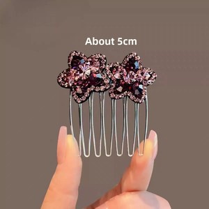Pince à cheveux en strass faite à la main, peigne inversé pour coiffure, pince frontale, accessoire de tête, couronne, épingle à cheveux, pince à franges pour femme - Product Image 3
