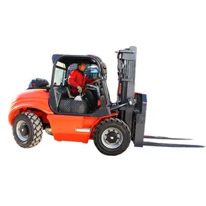 China EPA 3/4.5m Lifting Height 4x4 rough terrian diesel forklift terrain fork lift 3 ton 4 ton 5 ton all rough terrain forklift