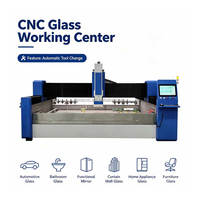 Mesin Pemrosesan Kaca Otomatis HMI 3 Axis CNC Pusat Pengerjaan Kaca dengan Pengeboran, Penggilingan, Pemolesan, dan Pembingkaian Kaca