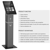 Kiosque libre-service tout-en-1 Scanner de code 2D en métal 1D/Enregistrement de file d'attente/Demande de renseignements/Impression de cartes avec fonctions de reconnaissance