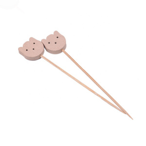 Brochetas de bambú importadores restaurante <span class=keywords><strong>Animal</strong></span> oso en forma de barbacoa redonda palos de bambú - Product Image 6
