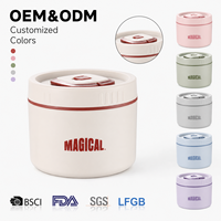 Boîte à lunch isotherme multicouche avec couvercle, compatible micro-ondes, grande capacité, boîte bento en acier inoxydable 304