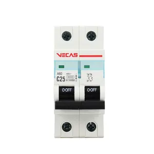 VECAS MCB A60 2P 25 ans fabricant professionnel disjoncteur Miniature 6,10,16,20,25,32,40,50,63 Ampères 1P 2P 3P 4P