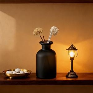 Custom <b>50ml</b> 100ml 150ml 250ml Glass Diffuser <b>Bottle</b> Matte Black Empty Aroma Scents <b>Bottles</b> Air Freshener <b>Bottle</b> with Stopper - Product Image 3