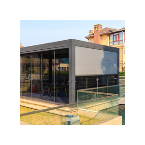 Garaf – <span class=keywords><strong>Pergola</strong></span> de construction de jardin avec auvent coulissant, <span class=keywords><strong>voile</strong></span> <span class=keywords><strong>d</strong></span>'<span class=keywords><strong>ombrage</strong></span> ondulé, vente directe en usine - Product Image 4