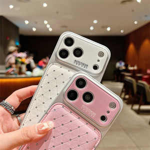 เคสโทรศัพท์แบบกระจกกล้อง Original puffer Convertible สำหรับ iPhone 17 16 15 Pro Max  วัสดุหนัง  ขอบเลนส์เพชร ป้องกันแรงกระแทก - Product Image 4