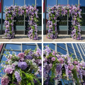 New Design <b>Artificial</b> purple Square <b>Flower</b> Arch Wedding Backdrop Beach Wedding <b>Flower</b> Background Decoration - Product Image 3