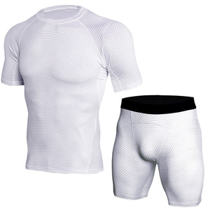 T-shirt de compression à coutures plates 3D haute performance en tissu tricoté 180g, design vierge, pour le sport et le fitness, vente en gros - Product Image 4