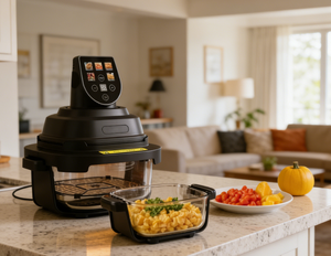 新型スマートオイルフリーマルチ機能ガラスエアフライヤー、家庭用<span class=keywords><strong>2</strong></span>ポット電気式 - Product Image 5