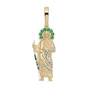 14K chapado en oro personalizado CZ Halo Santa Muerte Ángel DE LA MUERTE colgante joyería - Product Image 2