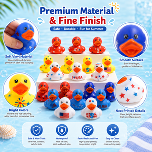 Unabhängigkeitstag <span class=keywords><strong>Gummiente</strong></span> Patriotisches Badespielzeug Gelbe Ente Stern-Ente Schwimmendes Bade- und Poolspielzeug Kindergeschenk - Product Image 4