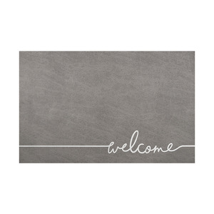 Tapis de bain en terre de diatomées rectangulaire antidérapant absorbant au design minimaliste, tapis de sol de salle de bain avec texte de bienvenue, gris - Product Image 5